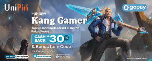 August – Top up Diamonds MLBB Kamu Pakai Gopay Cashback hingga 30%